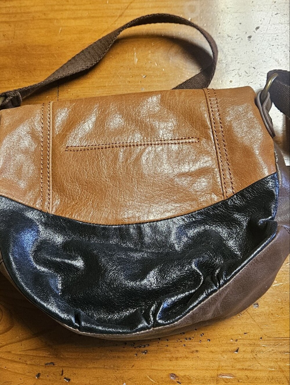 The Sak Black Leather Crossbody with Gold Logo - Picture 4 of 4